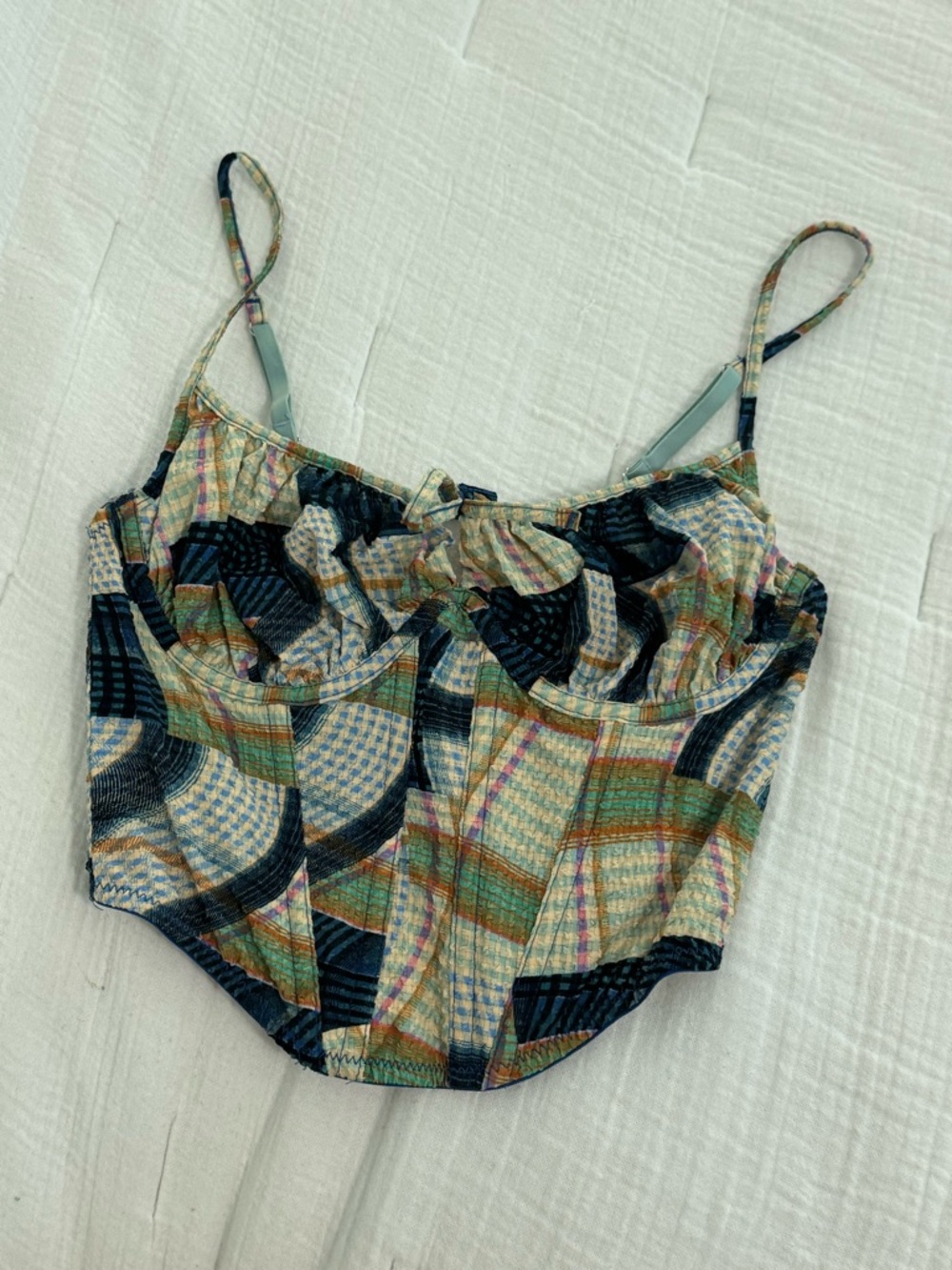 Urban Outfitters Multicolor Geometric Bustier Crop Top